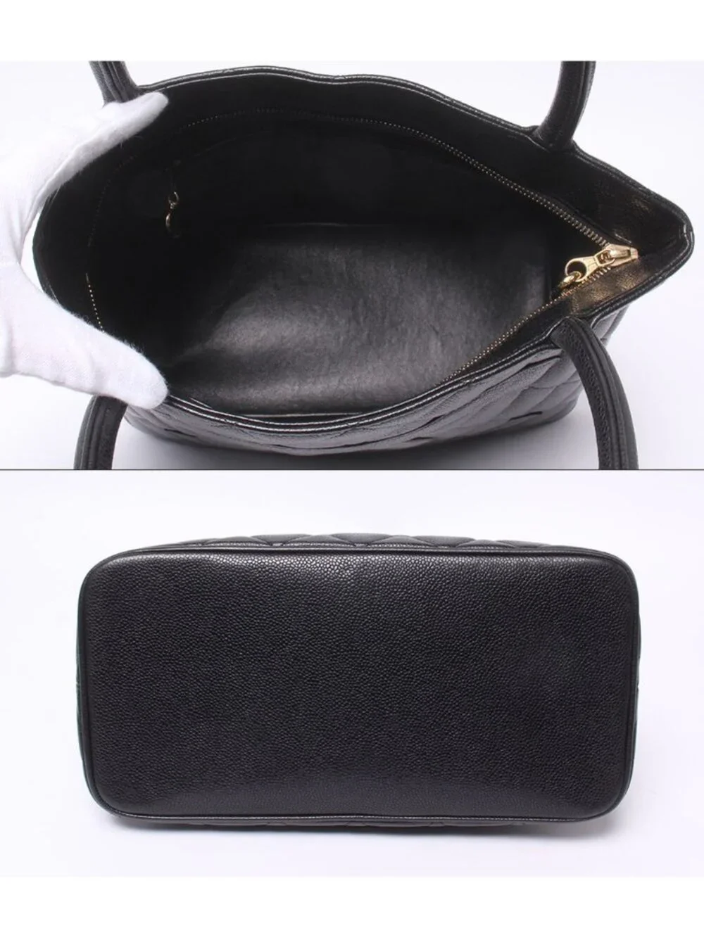 Chanel Tote Shoulder Bag Gold Reissue Caviar Leather